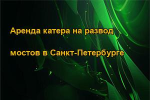 Аренда катера на развод мостов в Санкт-Петербурге