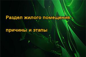 Раздел жилого помещения - причины и этапы