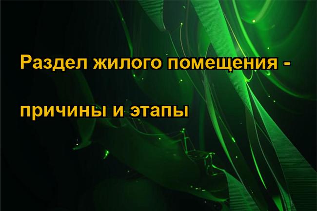 Раздел жилого помещения - причины и этапы